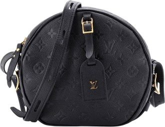 Louis Vuitton Black Monogram Empreinte Leather Boite Chapeau Souple Mm (Authentic Pre-Loved)