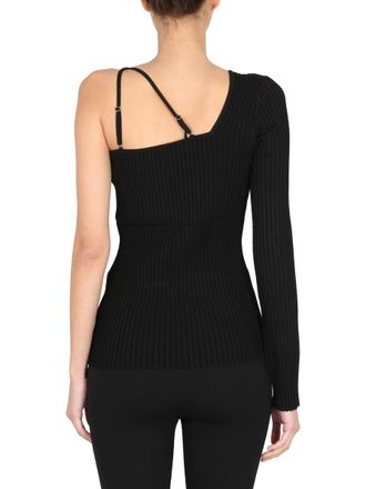 Helmut Lang Asymmetrical One-Shoulder Bodysuit - Black