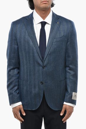 Corneliani CC COLLECTION Blazer in Misto Lana Vergine con Rever Classico Corneliani