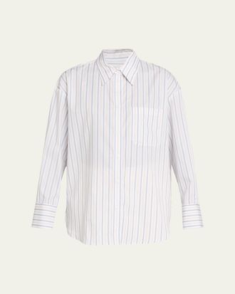 TWP Big Joe Shirt in Hairline Stripe