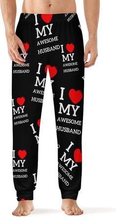 Generic I Love My Awesome Husband Mens Pajama Bottoms Soft Lounge Pants Sleepwear with Elastic Waist And Pocket