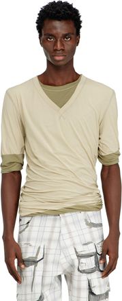 Diesel Twisted double-layer top - T-Shirts - Man - Green