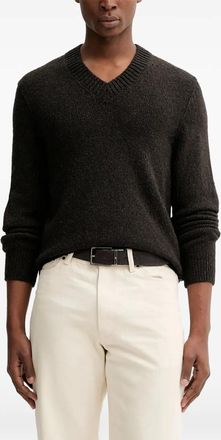 Marc O'Polo Trui met V-hals en lange mouwen - Bruin