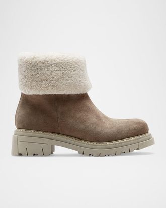 La Canadienne Dwayne Shearling-Lined Suede Booties