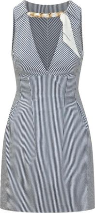 Elisabetta Franchi Mouwloze Mini Jurk - Dames - Korte kleedjes - Grijs - XS - Kleedjes