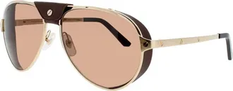 Cartier Mens Brown Rectangular Sunglasses CT0296S005
