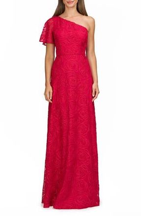 JS Collections Anastasia Single Flutter Sleeve Gown in Magenta Gloss at Nordstrom Rack, Size 18