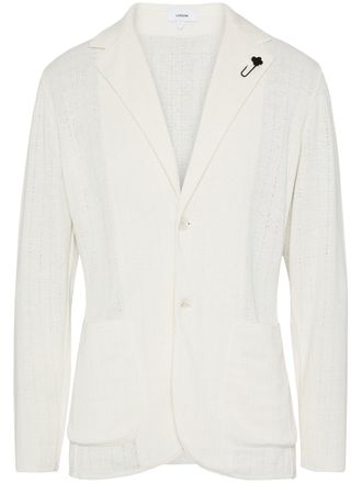 Lardini Blue Knitted Lightweight Linen Jacket