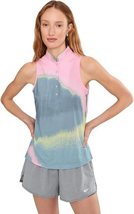 Jamie Sadock Landscape Print Sleeveless Polo Womens Clothing Valentine Pink : LG, Polyester/Spandex