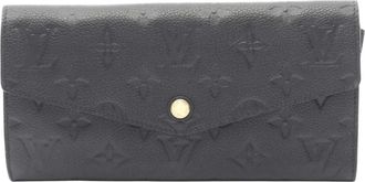 Louis Vuitton Pre-owned Wallets, female, Blue, Size: ONE SIZE Pre-owned Vintage Monogram Embossed Leather Long Wallet