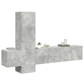 Berkfield Home Sturdy 5 Piece TV Cabinet Set Concrete Grey Engineered Wood