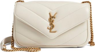 Saint Laurent Toy Loulou Quilted Leather Shoulder Bag in Blanc Vintage at Nordstrom