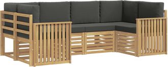 vidaXL Conjunto De Sof&aacute;s De Exterior 6 Uds. Blanco Y Antracita Vidaxl