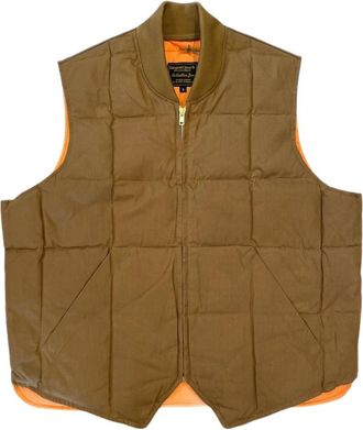 CHESAPEAKE'S Down Vest Seattle HBT - Heren - Bodywarmers - Bruin - XL - Leer - Jassen