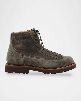 Brunello Cucinelli Mens Suede Urban Hiker Boots