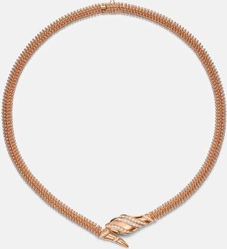 Bulgari Serpenti 18kt rose gold necklace with diamonds and onyx