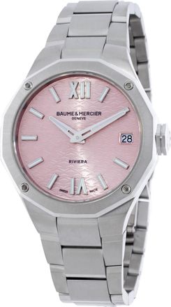 Baume & Mercier Riviera Quartz Pink Dial Ladies Watch 10812