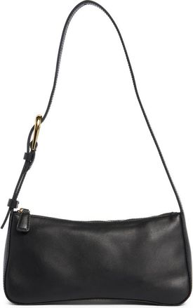 Madewell The Sculptural Buckle Leather Shoulder Bag in True Black at Nordstrom Rack