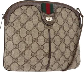 Gucci Pre-owned Leren Crossbodytas - Dames - Vintage Schoudertas - Beige - ONE Size - Leer - Vintage