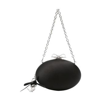 Self Portrait Tassen, Dames, Zwart, ONE Size, Polyester, Satin Crystal Clutch