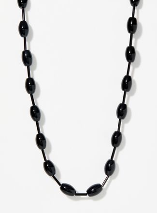 Simons Womens Oval onyx necklace