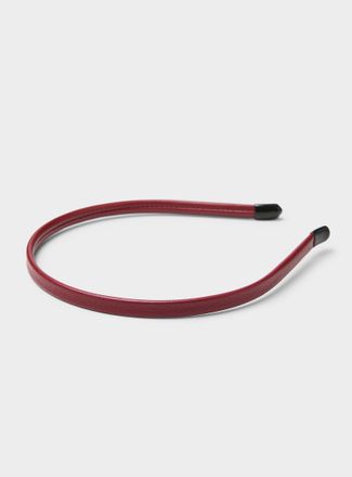 Simons Womens Faux-leather thin headband