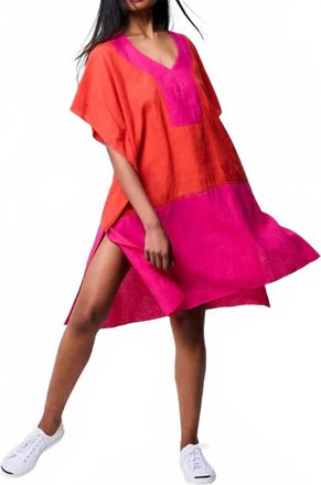 Echo Colorblock Siesta Midi Dress In Red Clay