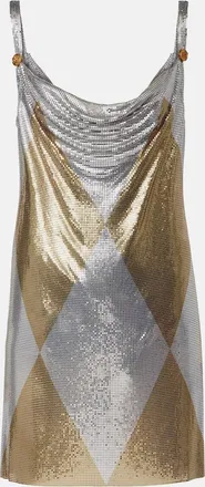 Versace Abito corto Medusa in maglia metallica