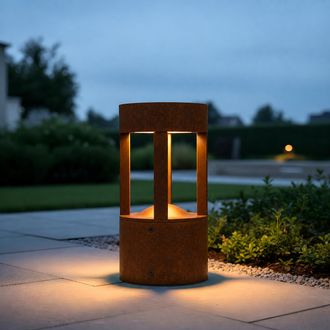 GreenIce Baliza Led Exterior san Luis 30cm 10w 220vac 3000&ordm;k Marron Oxido