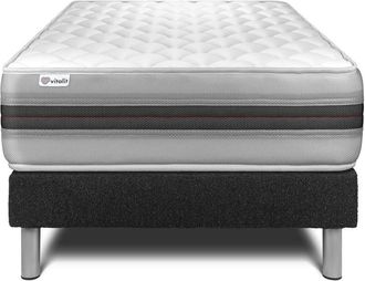 VITALIT Somier negro + colch&oacute;n con espuma viscoel&aacute;stica 120 x 190