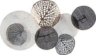Beliani Decoraci&oacute;n De Pared Arte De Metal Multicolor Redondo Estilo Moderno Rhodium