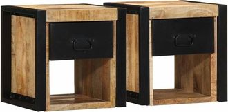 vidaXL Bedside Cabinets 2 pcs 40x35x40 cm Solid Rough Wood Mango Vidaxl