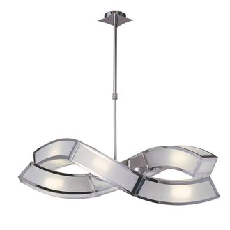 Netlighting Duna GU10 Rectangular Pendant 2 Arm 6 Light L1SGU10 Polished Chrome in Silver