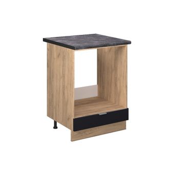Vicco Armario Para Horno Empotrado Fame-line, Rayas Negras, 60 Cm, Et Antracita