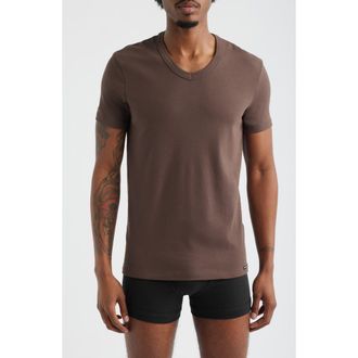 Tom Ford Cotton Jersey V-Neck T-Shirt in Nude Brown at Nordstrom, Size X-Large