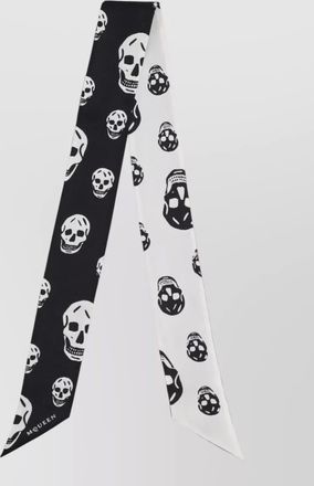 Alexander McQueen rectangular scarf two tone skull motif