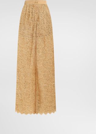 Dolce & Gabbana Lam&eacute; Lace Trousers - Woman Gold 36
