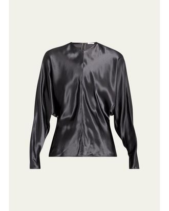FFORME Sylvie Satin Dolman-Sleeve Top