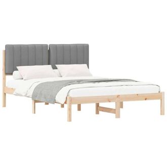 vidaXL Estructura De Cama Con Cabecera Tapizada Gris Claro Vidaxl