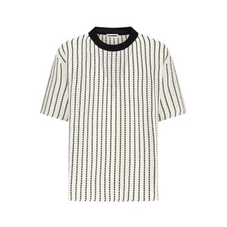 Jil Sander Round-neck Knitwear, male, Multicolor, Size: XL Striped Crew-Neck T-Shirt