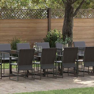 vidaXL Conjunto De Comedor De Jard&iacute;n 13 Pcs Negro Acero Vidaxl