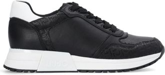 Liu Jo Eco-Leren Sneakers Kiss 502 - Dames - Sneakers - Zwart - 36 EU - Leer - Schoenen
