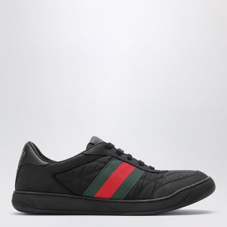 Gucci Sneakers Screener nere in pelle e tessuto