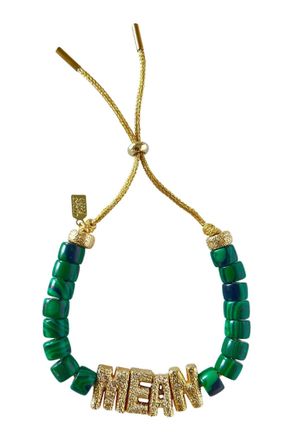 Lucky Star Womens Malachite Eye Candy Id Bracelet In Green