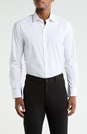 DKNY White Solid Stretch Dress Shirt at Nordstrom Rack, Size 16.5 - 34/35