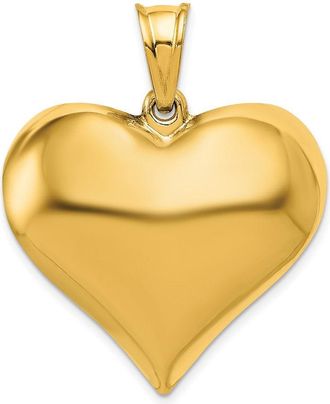 Diamond2Deal 10k Yellow Gold Polished 3-D Heart Pendant