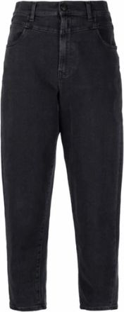 3x1 Zwarte High-Waisted Cropped Jeans - Dames - Cropped Jeans - Zwart - W26 - Katoen - Jeans