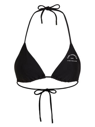 Karl Lagerfeld Rue St-Guillaume bikini top - women - Recycled Polyamide/Elastane - S - Black