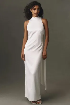 BHLDN Mock-Neck Maxi Dress