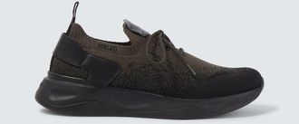 Berluti Shadow leather-trimmed sneakers